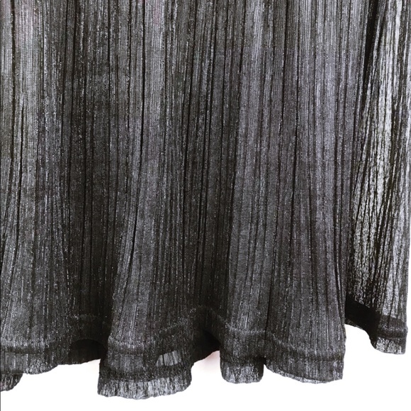 Junarose Black Shimmer Elastic Waist Skirt - Picture 4 of 6